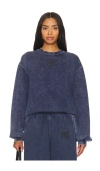 Alexander Wang Acid Washed Logo Sweatshirt In Acid Black