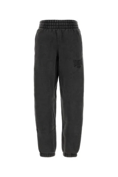 Alexander Wang T Charcoal Cotton Blend Joggers In Fadedblack