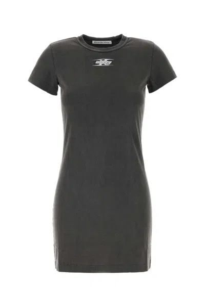 Alexander Wang T Charcoal Cotton T-shirt Mini Dress