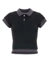 Alexander Wang T T By Alexander Wang Charcoal Stretch Piquet Polo Shirt In Washednavywashedblue