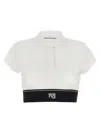 ALEXANDER WANG T CHEERLEADER TOP POLO WHITE