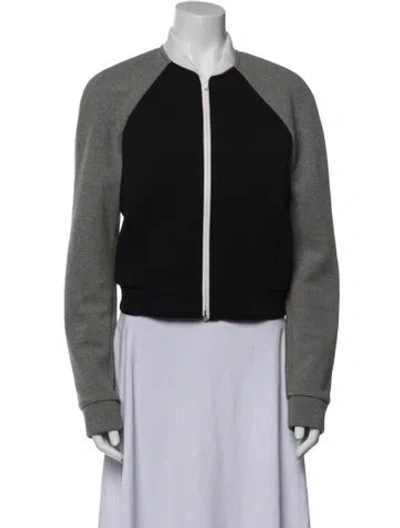 Pre-owned Alexander Wang T Colorblock Pattern Bomber Jacket In Black