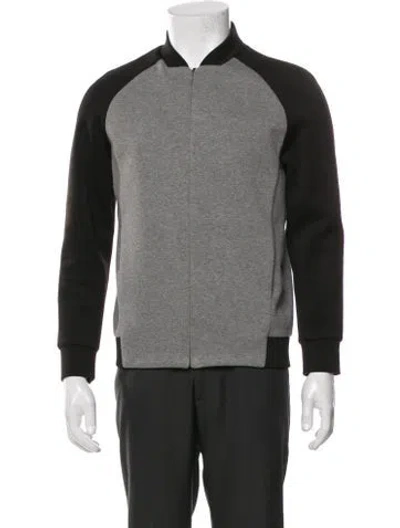 Pre-owned Alexander Wang Colorblock Pattern Bomber Jacket In Gray