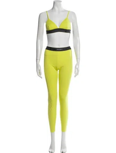 Pre-owned Alexander Wang Colorblock Pattern Pant Set In Yellow