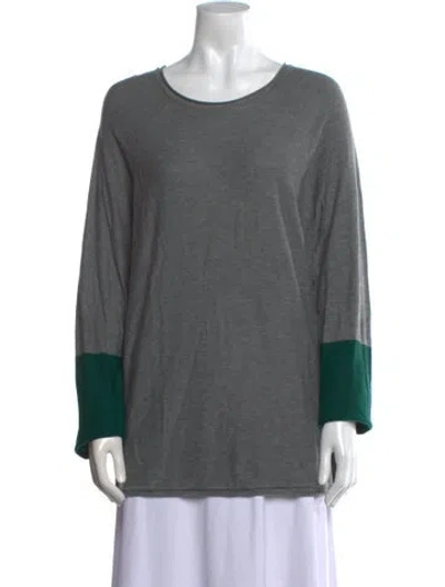 Pre-owned Alexander Wang Colorblock Pattern Scoop Neck Sweater In Gray
