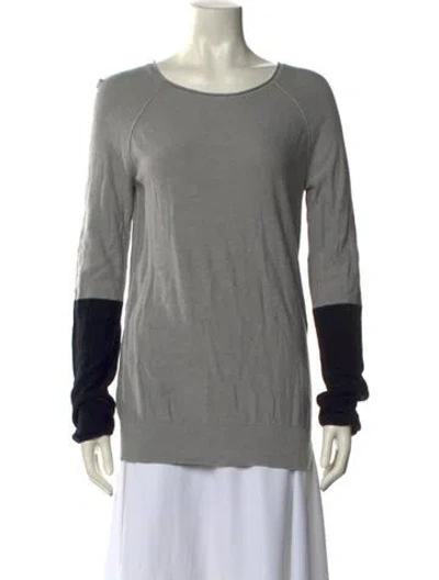 Pre-owned Alexander Wang T Colorblock Pattern Scoop Neck Sweater In Gray