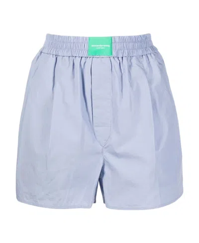 Alexander Wang T Cotton Boxer Shorts In Blue