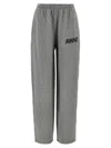 Alexander Wang T Cotton Fleece Sweatpants With Logo Print In Gray