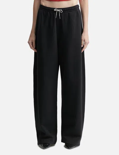 Alexander Wang T Cotton Terry Sweatpant With Crystal Hotfix Drawcord In Black