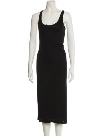 Pre-owned Alexander Wang Cowl Neck Midi Length Dress In Black