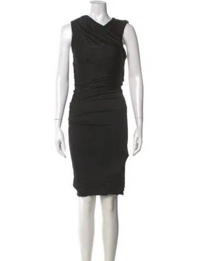 Pre-owned Alexander Wang T Cowl Neck Midi Length Dress In Black