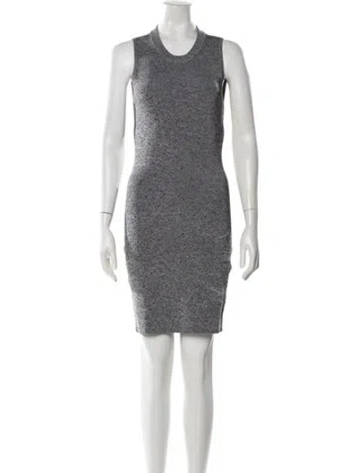 Pre-owned Alexander Wang Crew Neck Knee-length Dress In Silver