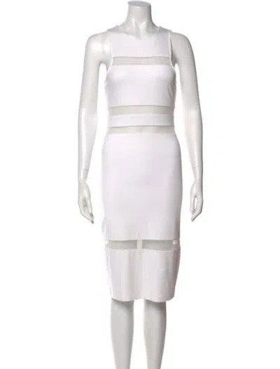 Pre-owned Alexander Wang Crew Neck Knee-length Dress In White