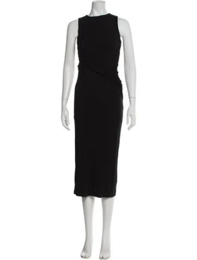 Pre-owned Alexander Wang Crew Neck Long Dress In Black