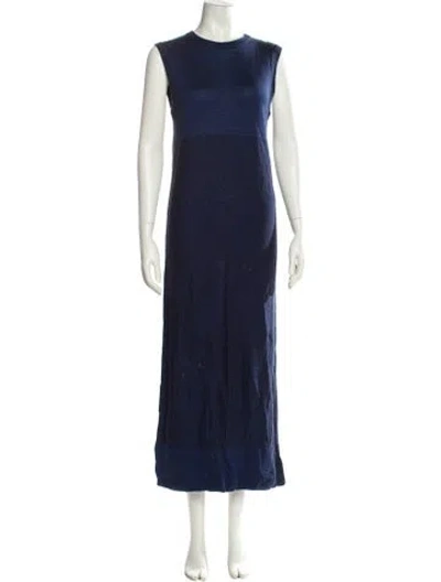 Pre-owned Alexander Wang T Crew Neck Long Dress In Blue