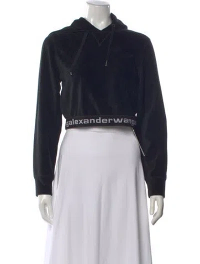 Pre-owned Alexander Wang Crew Neck Long Sleeve Hoodie In Black