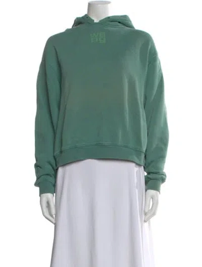 Pre-owned Alexander Wang Crew Neck Long Sleeve Hoodie In Green