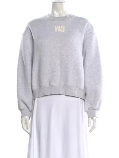 Pre-owned Alexander Wang Crew Neck Long Sleeve Sweatshirt In Gray