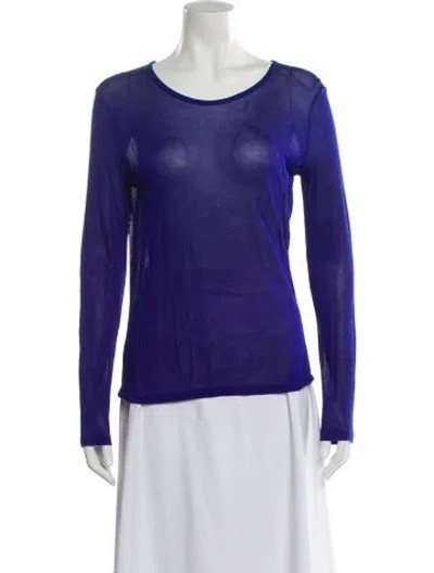 Pre-owned Alexander Wang Crew Neck Long Sleeve Top In Blue