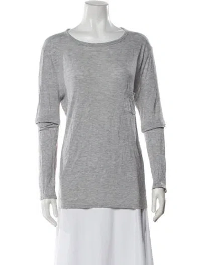 Pre-owned Alexander Wang Crew Neck Long Sleeve T-shirt In Gray