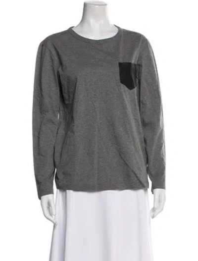 Pre-owned Alexander Wang T Crew Neck Long Sleeve T-shirt In Gray