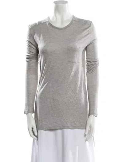 Pre-owned Alexander Wang T Crew Neck Long Sleeve T-shirt In Gray