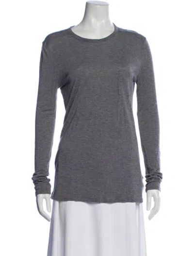 Pre-owned Alexander Wang T Crew Neck Long Sleeve T-shirt In Gray
