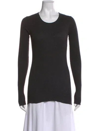 Pre-owned Alexander Wang Crew Neck Long Sleeve T-shirt In Gray