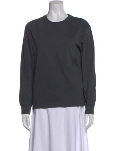 Pre-owned Alexander Wang Crew Neck Long Sleeve T-shirt In Gray