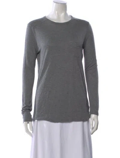 Pre-owned Alexander Wang Crew Neck Long Sleeve T-shirt In Gray