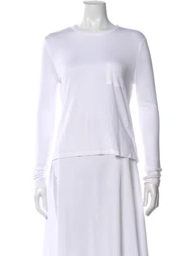 Pre-owned Alexander Wang Crew Neck Long Sleeve T-shirt In White