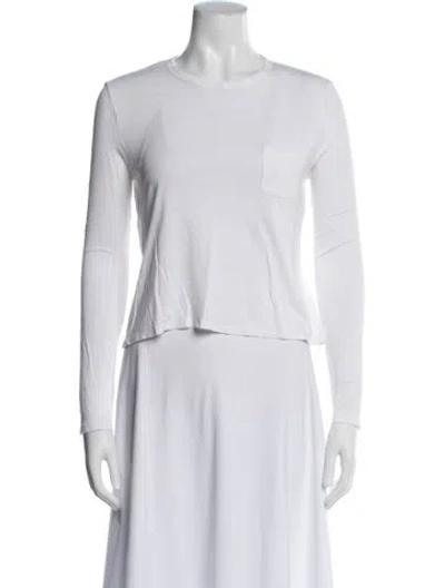 Pre-owned Alexander Wang Crew Neck Long Sleeve T-shirt In White