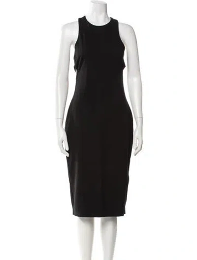 Pre-owned Alexander Wang Crew Neck Midi Length Dress In Black