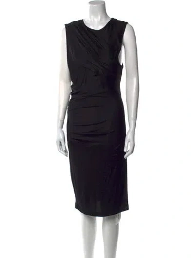 Pre-owned Alexander Wang T Crew Neck Midi Length Dress In Black