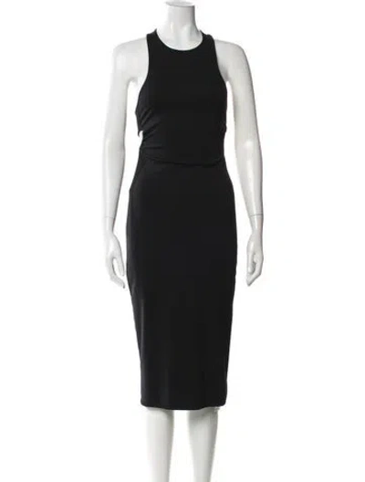 Pre-owned Alexander Wang Crew Neck Midi Length Dress In Black
