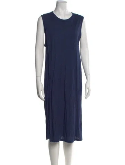 Pre-owned Alexander Wang Crew Neck Midi Length Dress In Blue