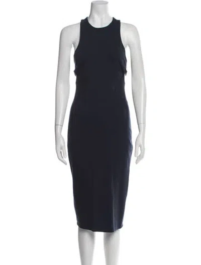 Pre-owned Alexander Wang Crew Neck Midi Length Dress In Blue
