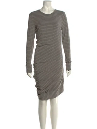 Pre-owned Alexander Wang Crew Neck Midi Length Dress In Gray