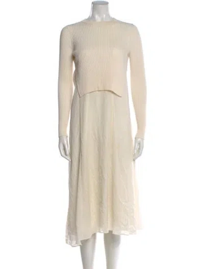 Pre-owned Alexander Wang Crew Neck Midi Length Dress In Neutral