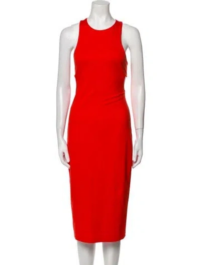 Pre-owned Alexander Wang T Crew Neck Midi Length Dress In Orange
