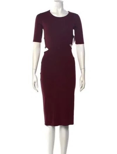 Pre-owned Alexander Wang Crew Neck Midi Length Dress W/ Tags In Burgundy