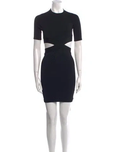 Pre-owned Alexander Wang T Crew Neck Mini Dress In Black