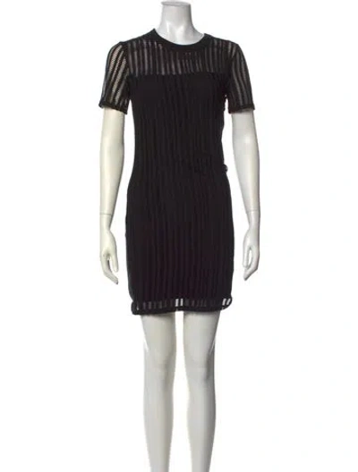 Pre-owned Alexander Wang Crew Neck Mini Dress In Black