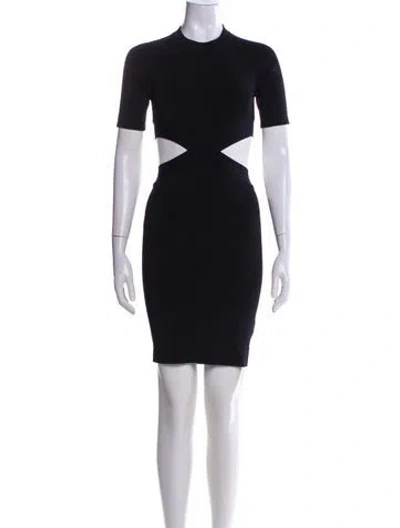 Pre-owned Alexander Wang Crew Neck Mini Dress In Black