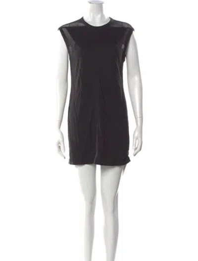 Pre-owned Alexander Wang Crew Neck Mini Dress In Black