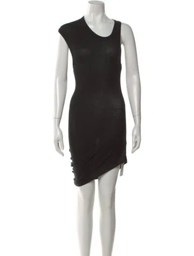 Pre-owned Alexander Wang Crew Neck Mini Dress In Black