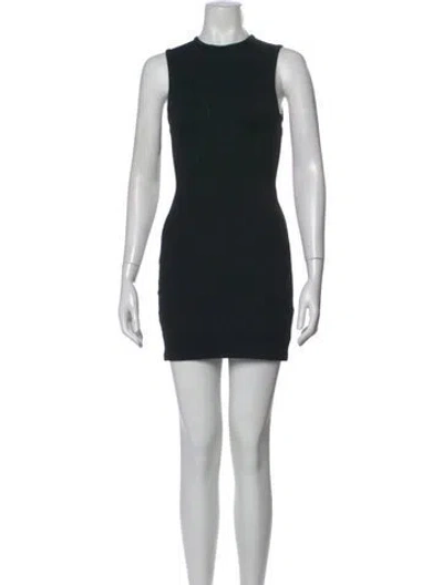 Pre-owned Alexander Wang Crew Neck Mini Dress In Black