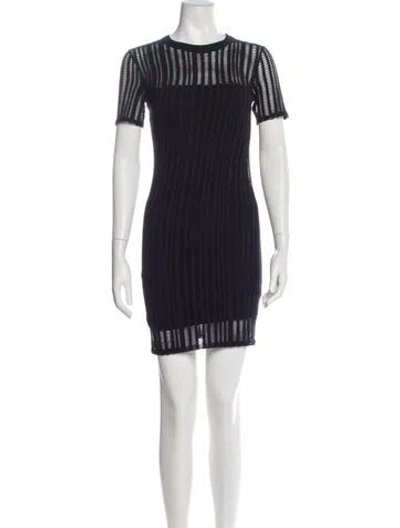 Pre-owned Alexander Wang T Crew Neck Mini Dress In Blue