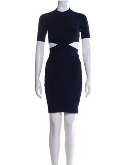 Pre-owned Alexander Wang T Crew Neck Mini Dress In Blue