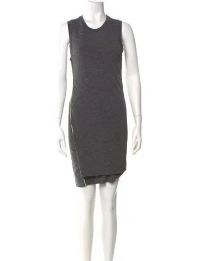 Pre-owned Alexander Wang Crew Neck Mini Dress In Gray